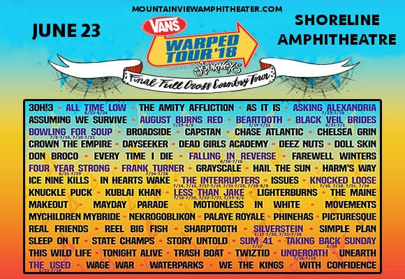 vans warped tour 2019 shoreline lineup 