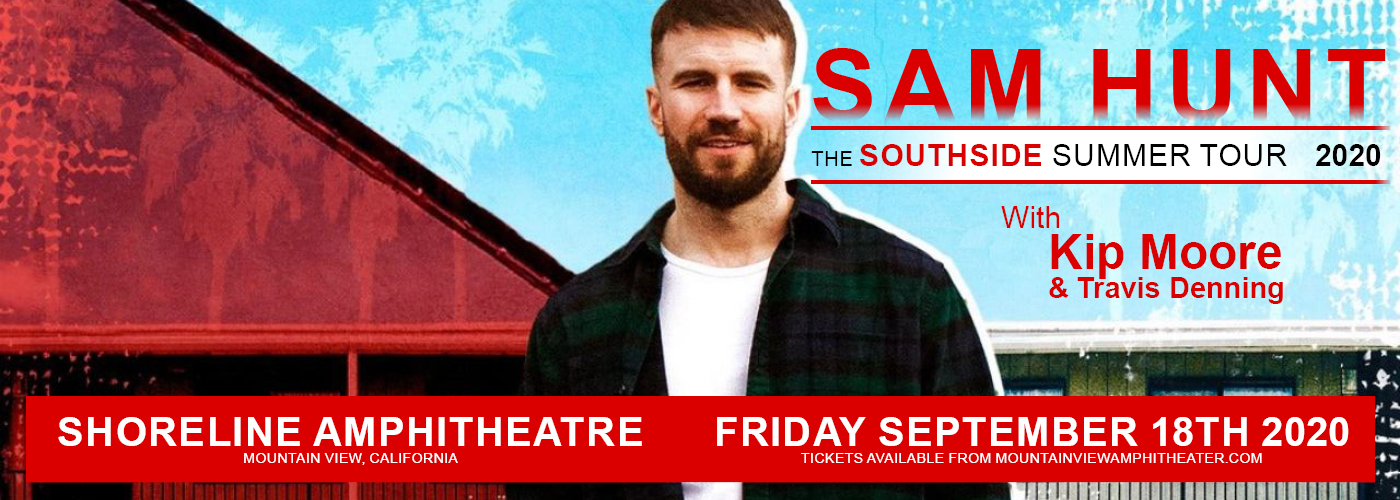 Sam Hunt, Kip Moore & Travis Denning at Shoreline Amphitheatre tickets Sam Hunt, Kip Moore & Travis Denning at Shoreline Amphitheatre