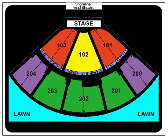 Shoreline Amphitheatre seating chart