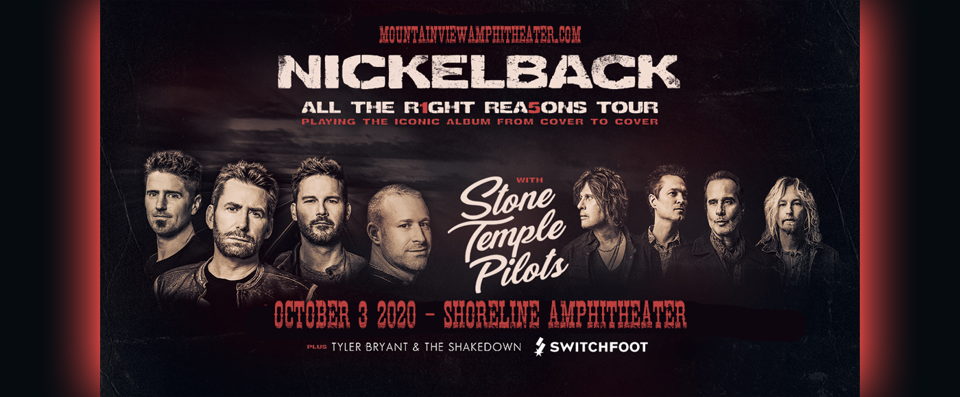 Nickelback, Stone Temple Pilots & Switchfoot [CANCELLED] at Shoreline Amphitheatre